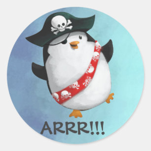 Adesivo Pinguim bonito do pirata