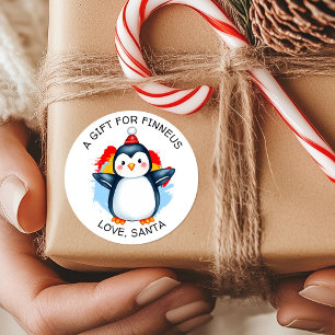 Adesivo Pinguim com Chapéu de Papai Noel Natal de e para