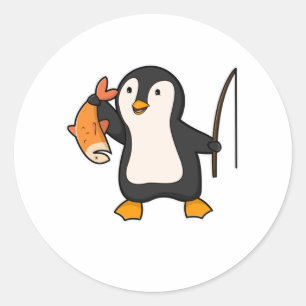 Adesivo Pinguim como Anglas com Peixe
