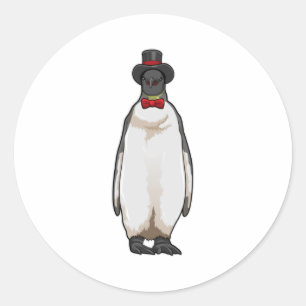Adesivo Pinguim como cavalheiro com chapéu