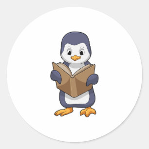 Adesivo Pinguim como Nerd do Livro