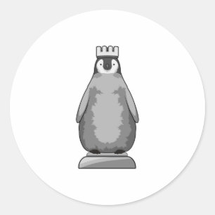 Adesivo Pinguim como peça de xadrez King