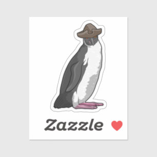 Adesivo Pinguim como Pirata com Chapéu