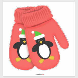 Adesivo Pinguim Cujo   Mittens de Natal   Grande