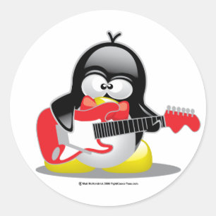 Adesivo Pinguim da guitarra elétrica