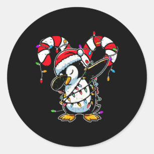 Adesivo Pinguim Dab Natal Cana de Açúcar de Natal Inverno
