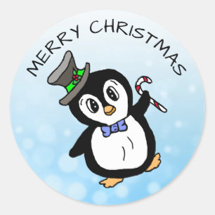 Adesivo Pinguim Dançante Engraçado com o Natal da Caneta
