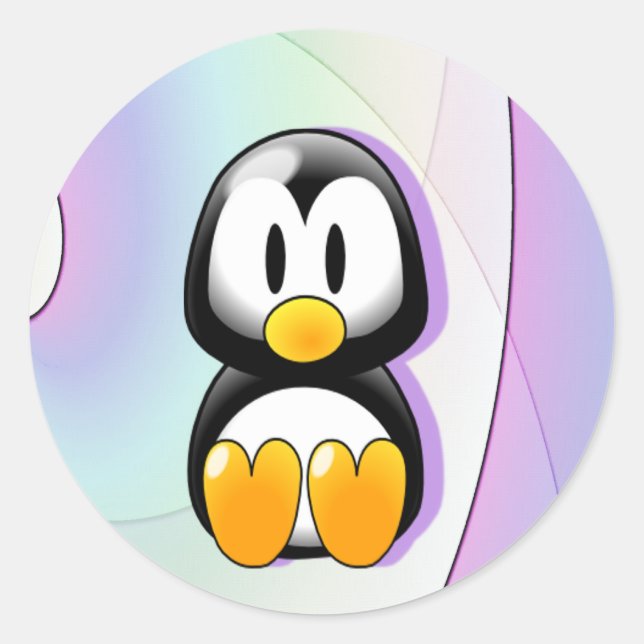 Adesivo Pinguim de Cartoon Adorável (Frente)