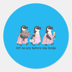 Adesivo Pinguim de Casamento Engraçado Para Chorar Antes d