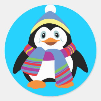 Adesivo pinguim de desenho animado