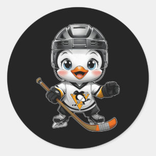 Adesivo Pinguim de desenho animado Kawaii Chibi jogador de
