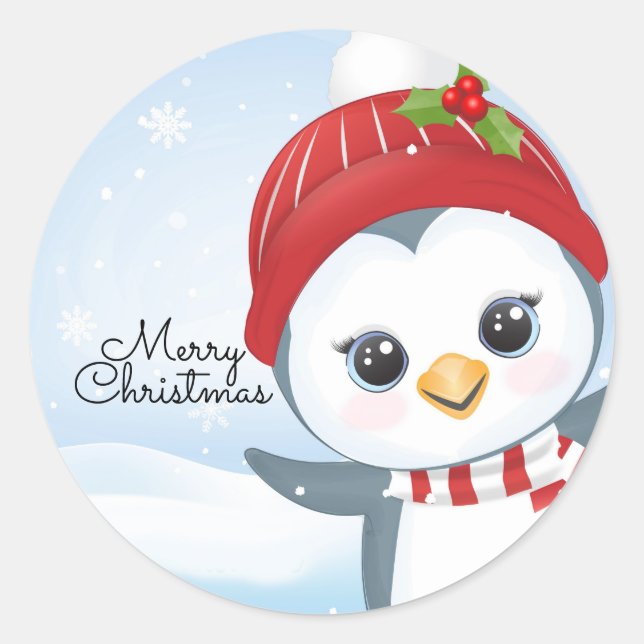 Adesivo Pinguim de Natal (Frente)