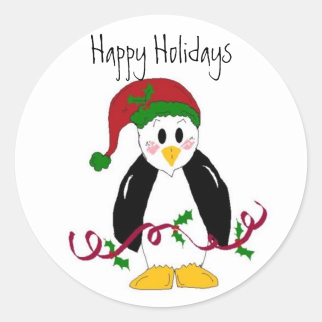 Adesivo Pinguim de Natal (Frente)