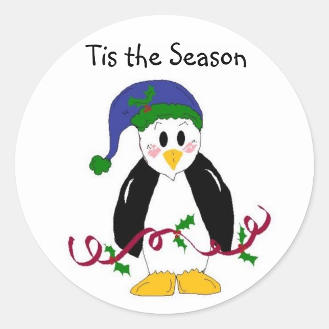 Adesivo Pinguim de Natal (Frente)