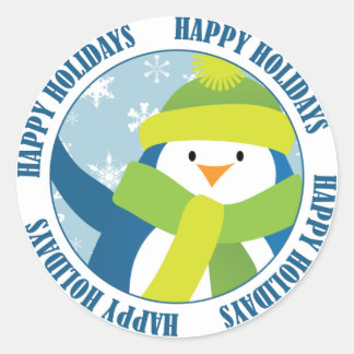 Adesivo Pinguim de Natal Feliz