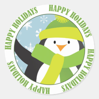 Adesivo Pinguim de Natal Feliz