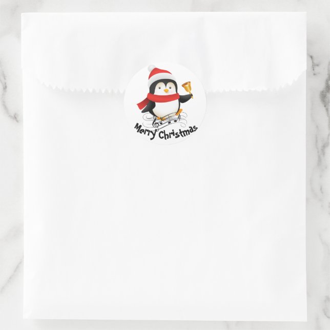 Adesivo Pinguim de Natal feliz  (Bolsa)