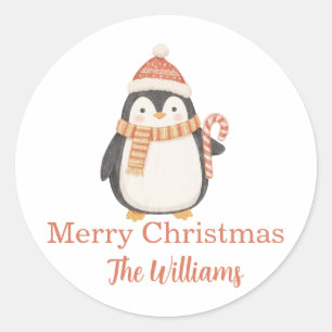 Adesivo Pinguim de Natal personalizado