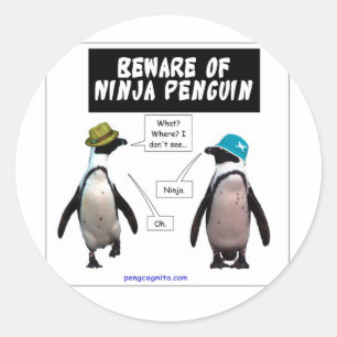 Adesivo Pinguim de Ninja