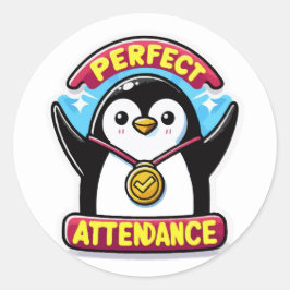 Adesivo Pinguim de presença perfeita - De volta à escola