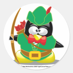 Adesivo Pinguim de Robin Hood