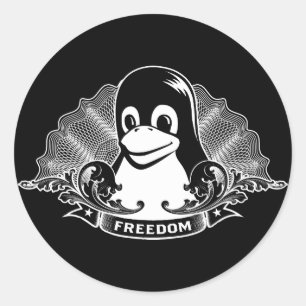 Adesivo Pinguim de Tux - (Linux, Open Source, Copyleft,
