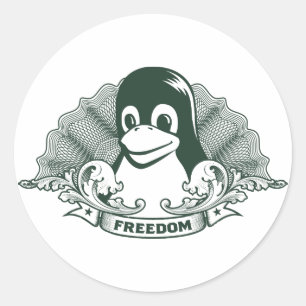 Adesivo Pinguim de Tux - (Linux, Open Source, Copyleft,