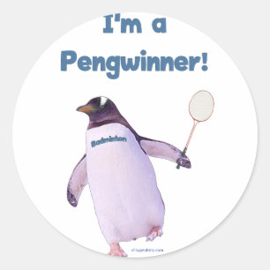 Adesivo Pinguim do Badminton