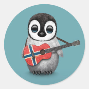 Adesivo Pinguim do bebê que joga o azul norueguês da