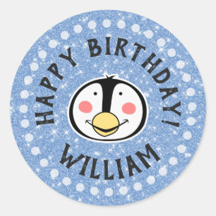 Adesivo Pinguim do feliz aniversario