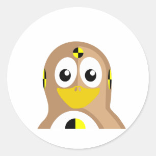 Adesivo Pinguim do manequim do teste do impacto