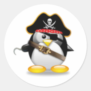 Adesivo Pinguim do pirata