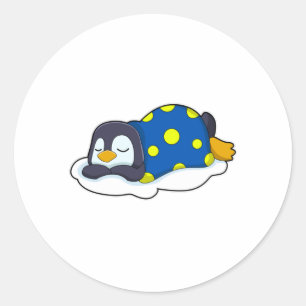 Adesivo Pinguim dormindo com cobertor