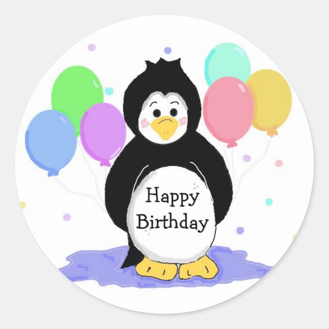 Adesivo Pinguim e Balões (Frente)