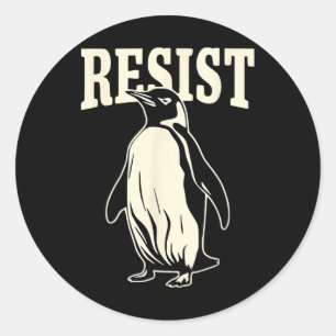 Adesivo Pinguim Engraçado Resiste Pinguins em Protesto Con