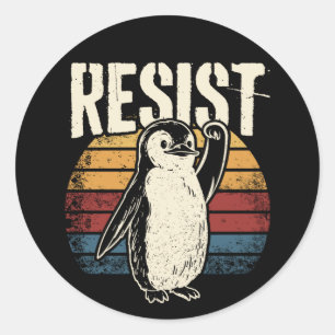 Adesivo Pinguim Engraçado Resiste Pinguins Legal