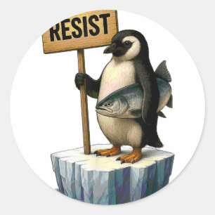 Adesivo Pinguim Engraçado Resiste Pinguins Legal
