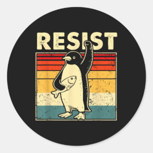 Adesivo Pinguim Engraçado Resiste Pinguins Legal Protesto 