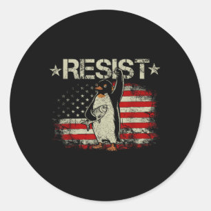 Adesivo Pinguim Engraçado Resiste Pinguins Legal Protesto