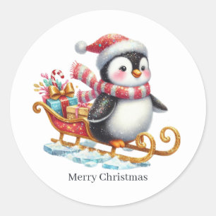 Adesivo Pinguim festivo e habitual Feliz Natal