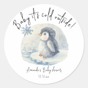 Adesivo Pinguim fofo do Ártico - bebê, está frio lá fora