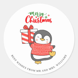 Adesivo Pinguim Fofo Feliz Natal