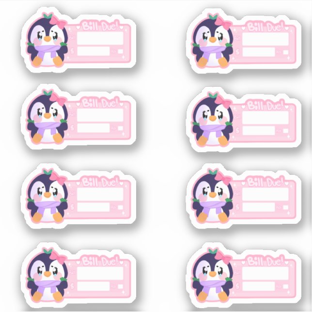 Adesivo Pinguim Fofo Quebrado Único (Frente)