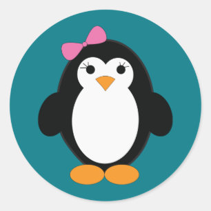 Adesivo Pinguim Garota Bonita