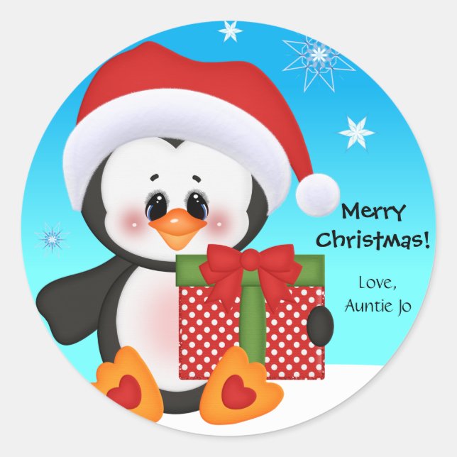 Adesivo Pinguim Gift Sticker Bonito (Frente)