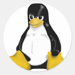 ADESIVO PINGUIM IRRITADO DE LINUX TUX