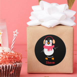 Adesivo Pinguim Jolly Natal em Scarf com Malgas