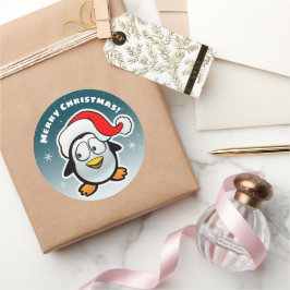 Adesivo Pinguim Legal Com Chapéu de Papai Noel