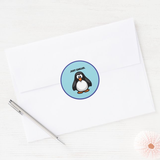 Adesivo Pinguim legal do desenho animado - Apenas Enroland (Envelope)