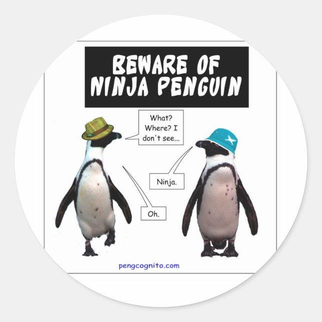 Adesivo Pinguim Ninja (Frente)
